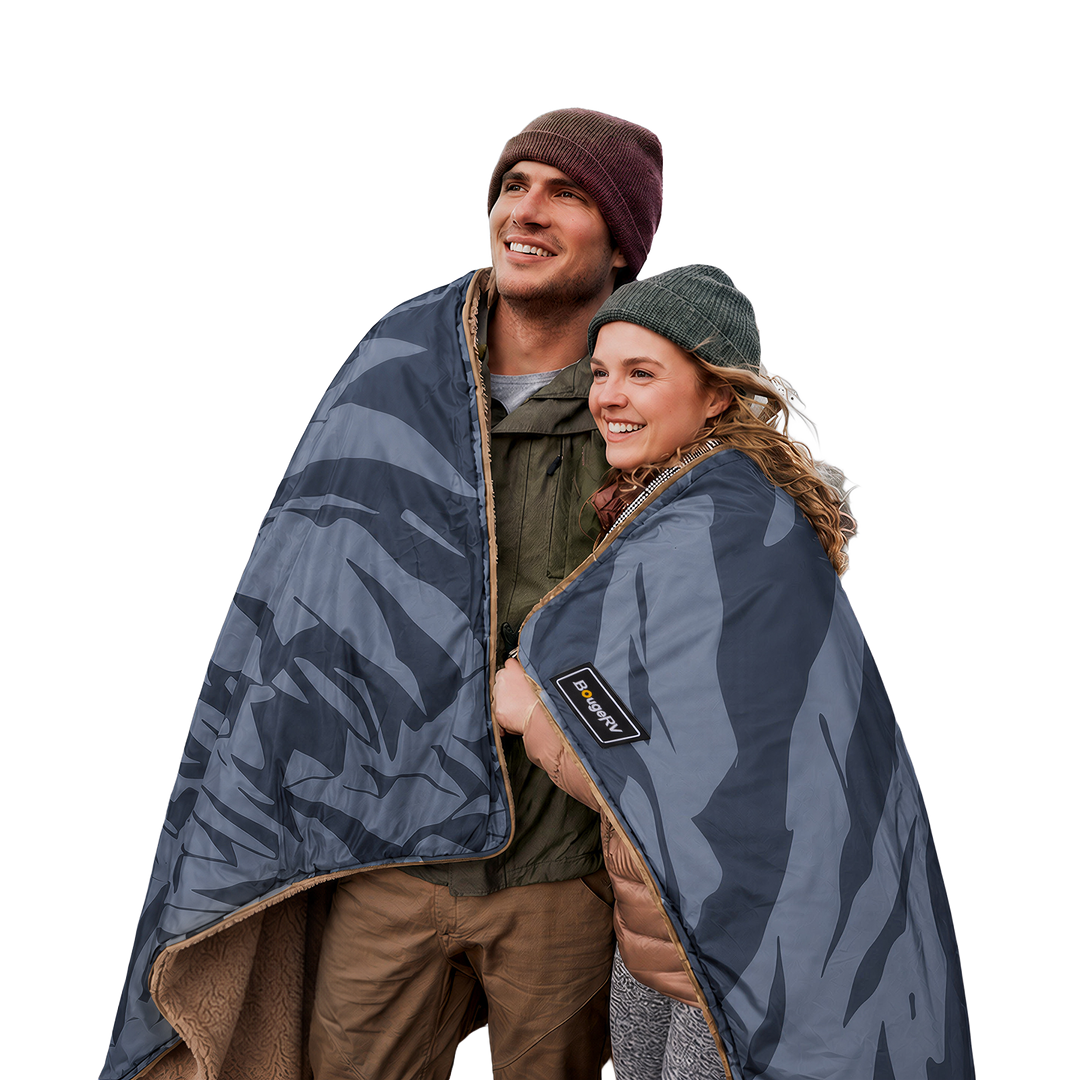 BougeRV 12V Outdoor Heated Blanket-5 Heat Settings, APP Remote Control(Blue)