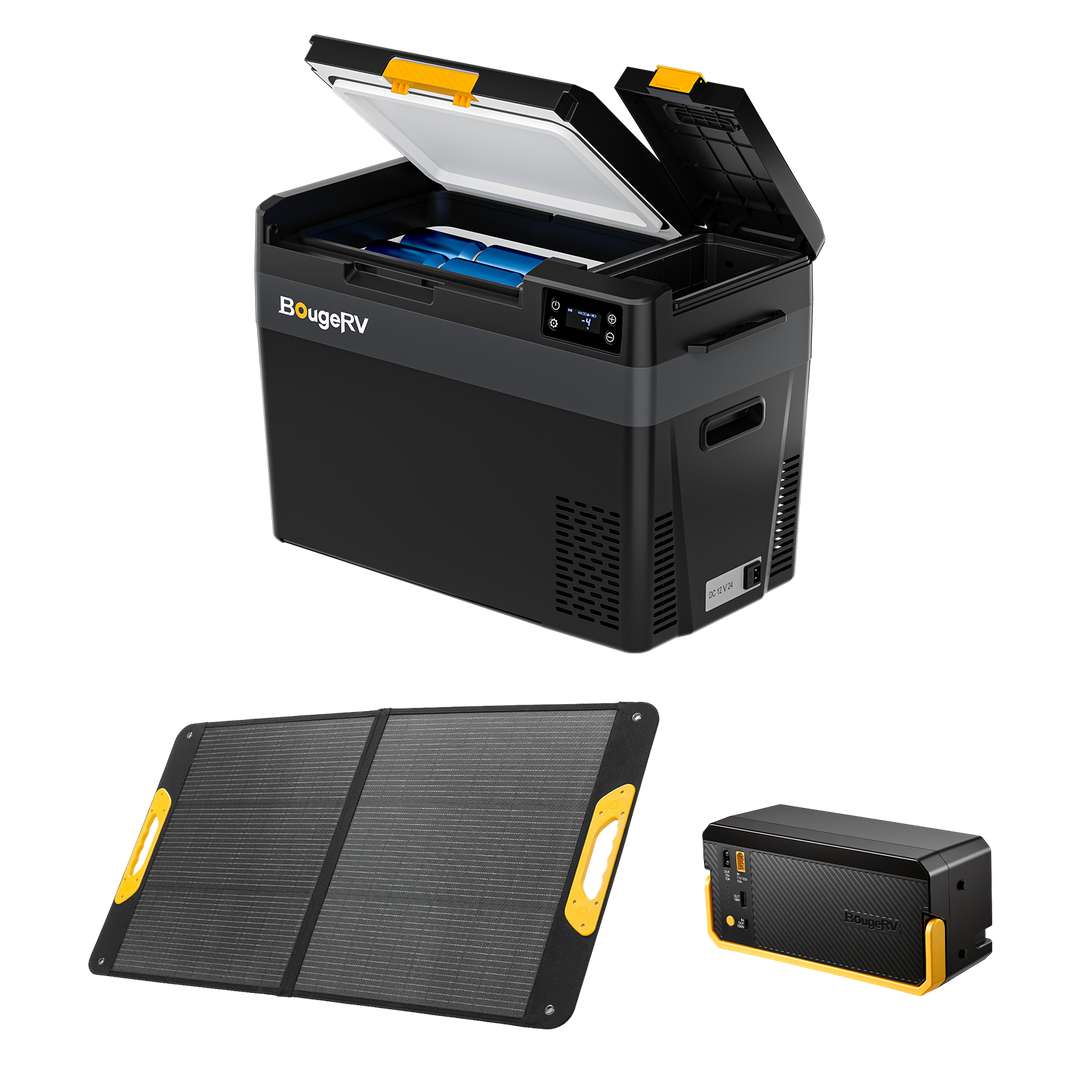 BougeRV New CRX3 28L 12V Portable Electric Cooler Fridge with 240Wh Battery