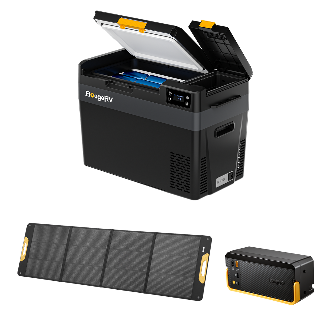 BougeRV New CRX3 28L 12V Portable Electric Cooler Fridge with 240Wh Battery
