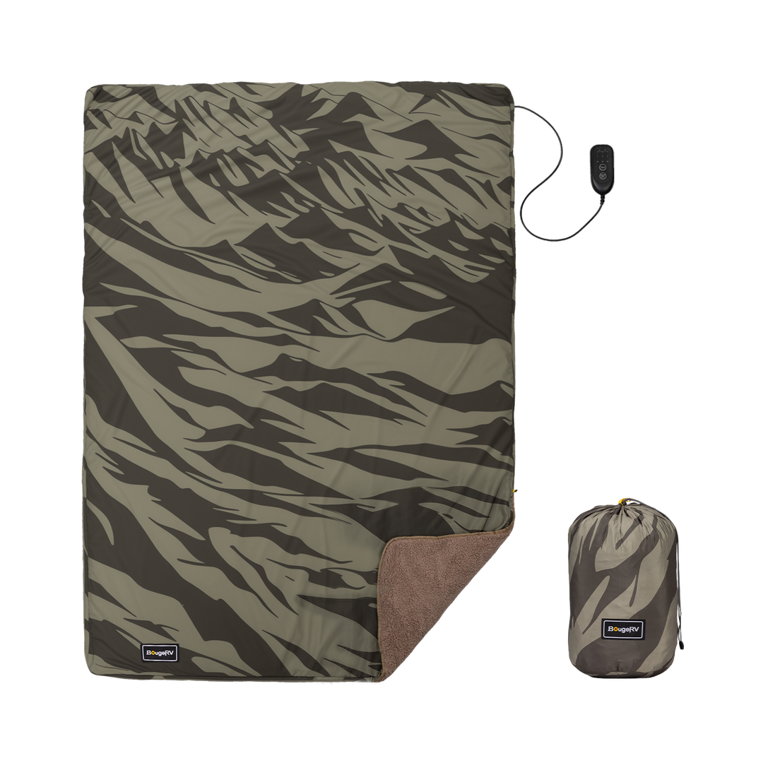 BougeRV 12V Outdoor Heated Blanket-5 Heat Settings, APP Remote Control(Green)