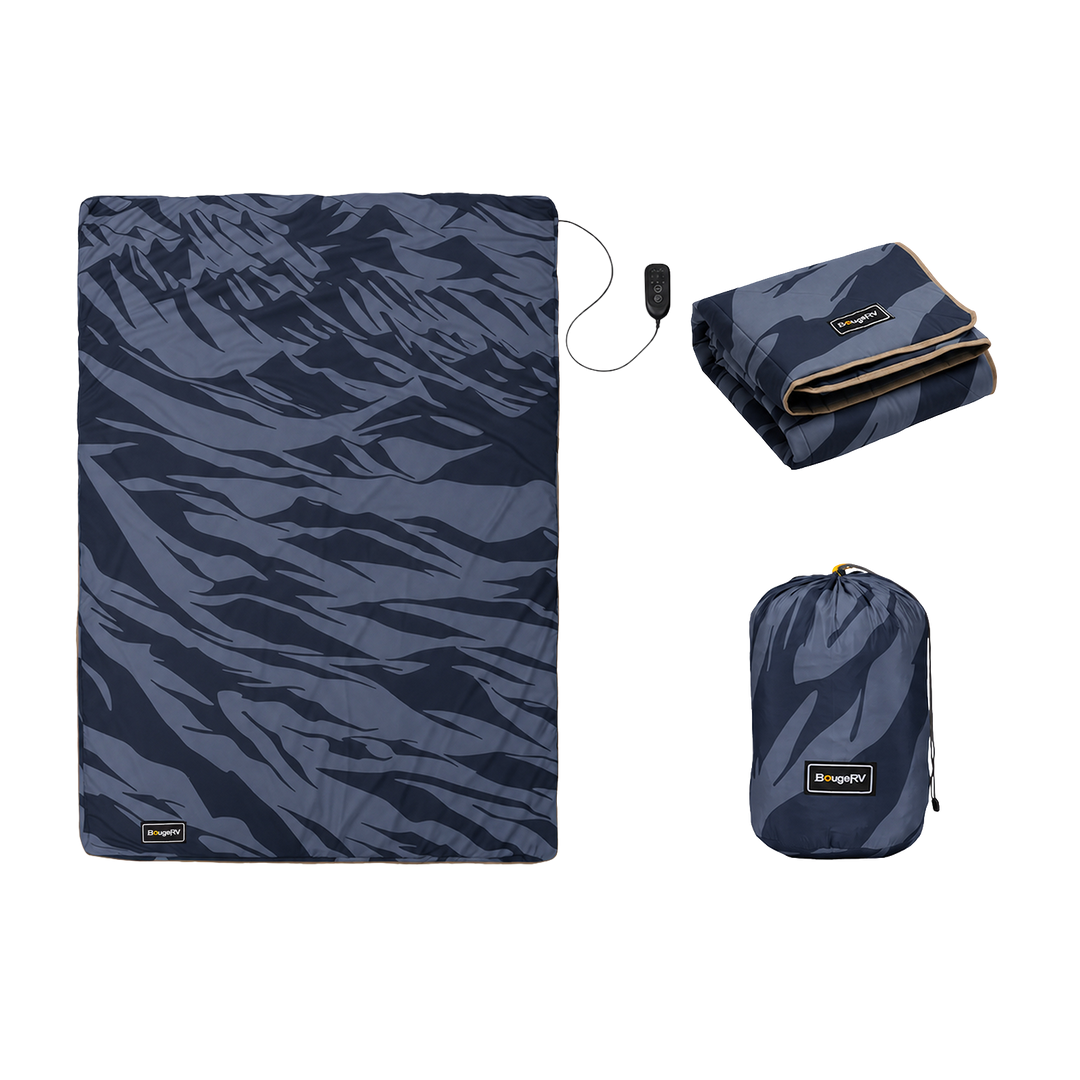 BougeRV 12V Outdoor Heated Blanket-5 Heat Settings, APP Remote Control(Blue)