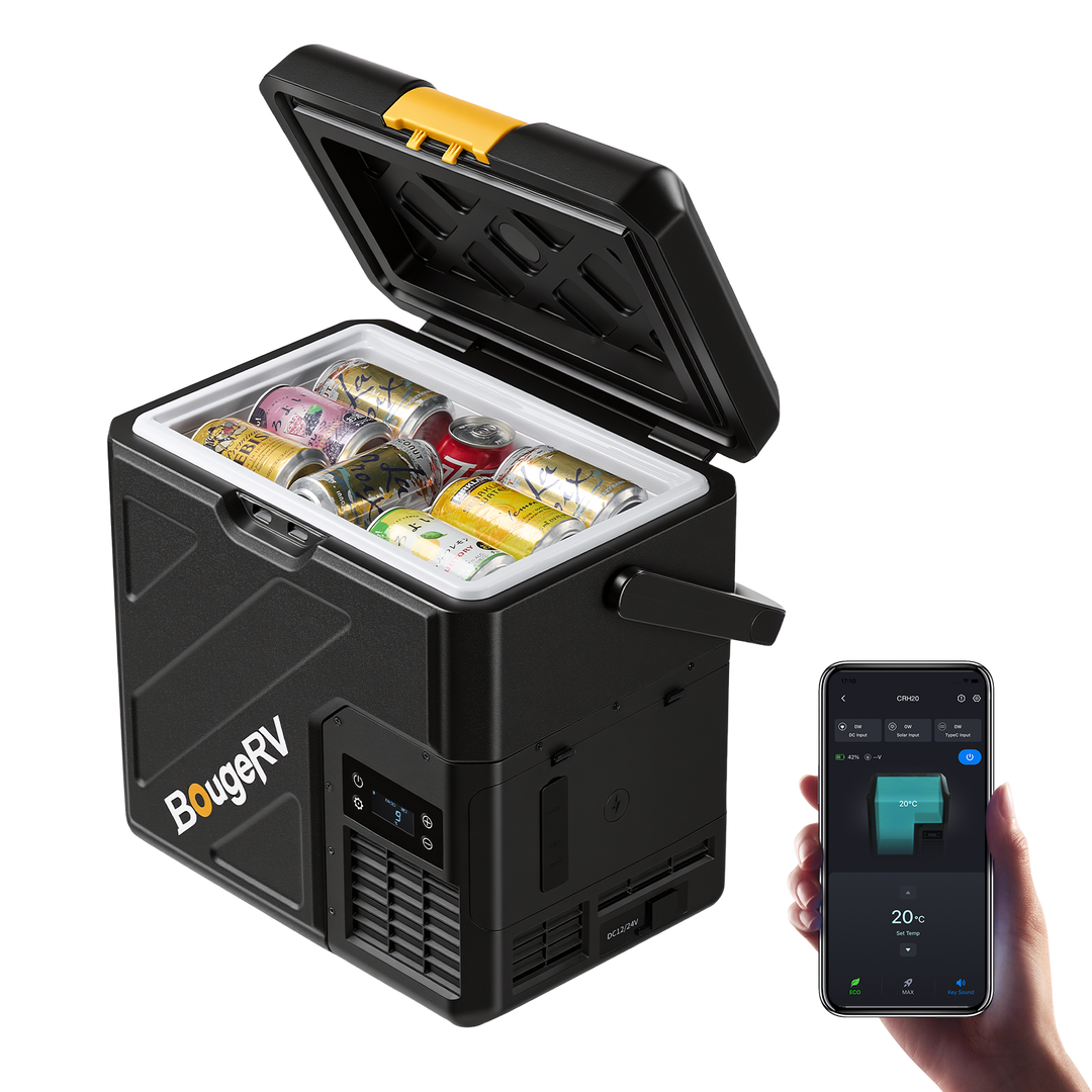 BougeRV New CRH20 20L 12V Portable Car Fridge with 240Wh Battery
