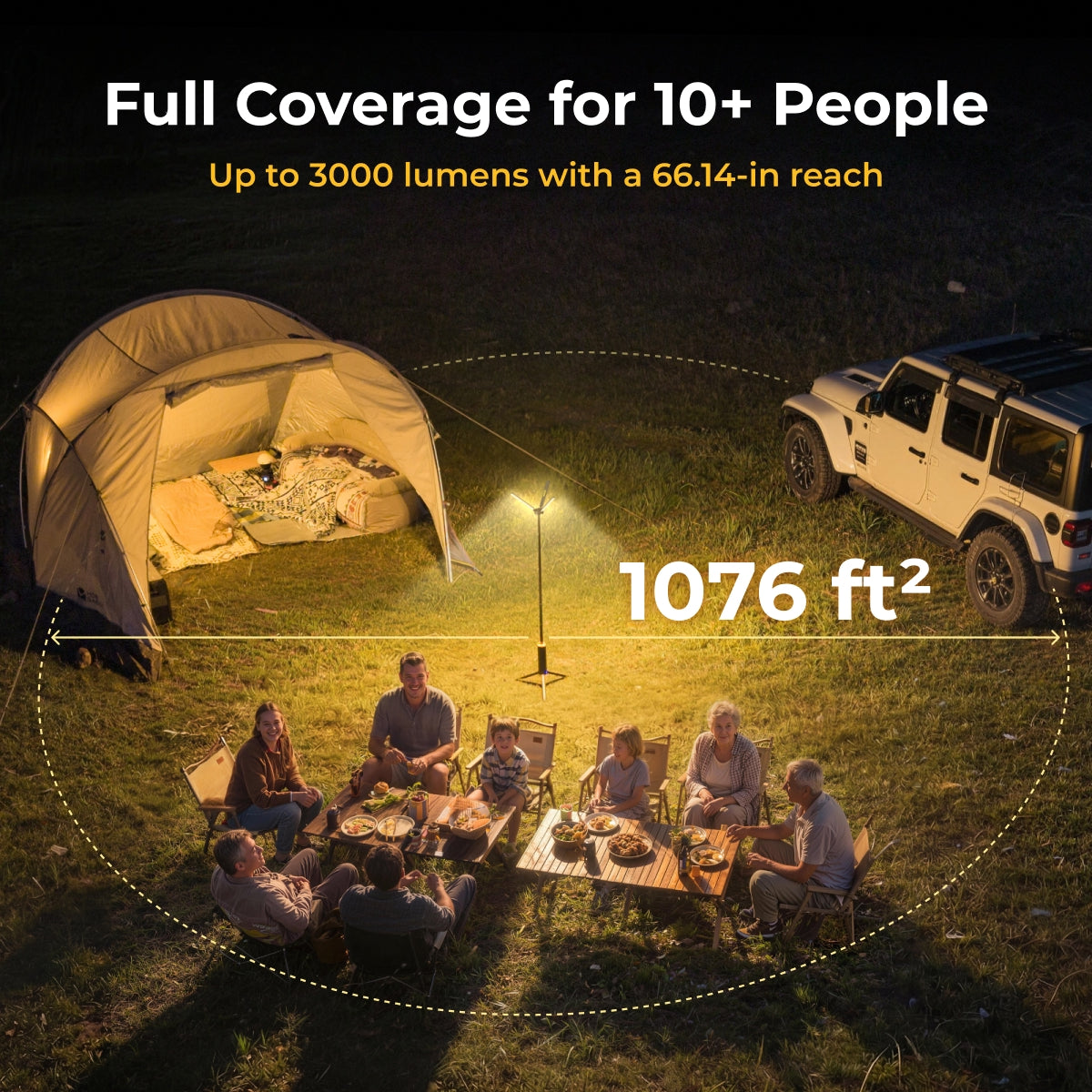 BougeRV Portable Telescopic Camping Lantern – 102H Runtime