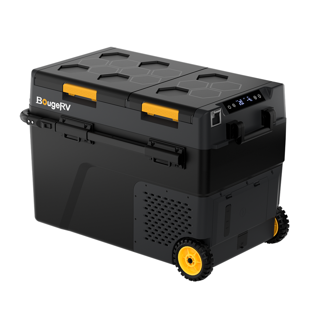 BougeRV New CRD2 V2.0 49L Dual Zone 12V Portable Fridge Freezer