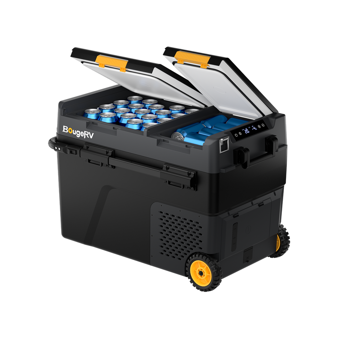 BougeRV New CRD2 V2.0 49L Dual Zone 12V Portable Fridge Freezer