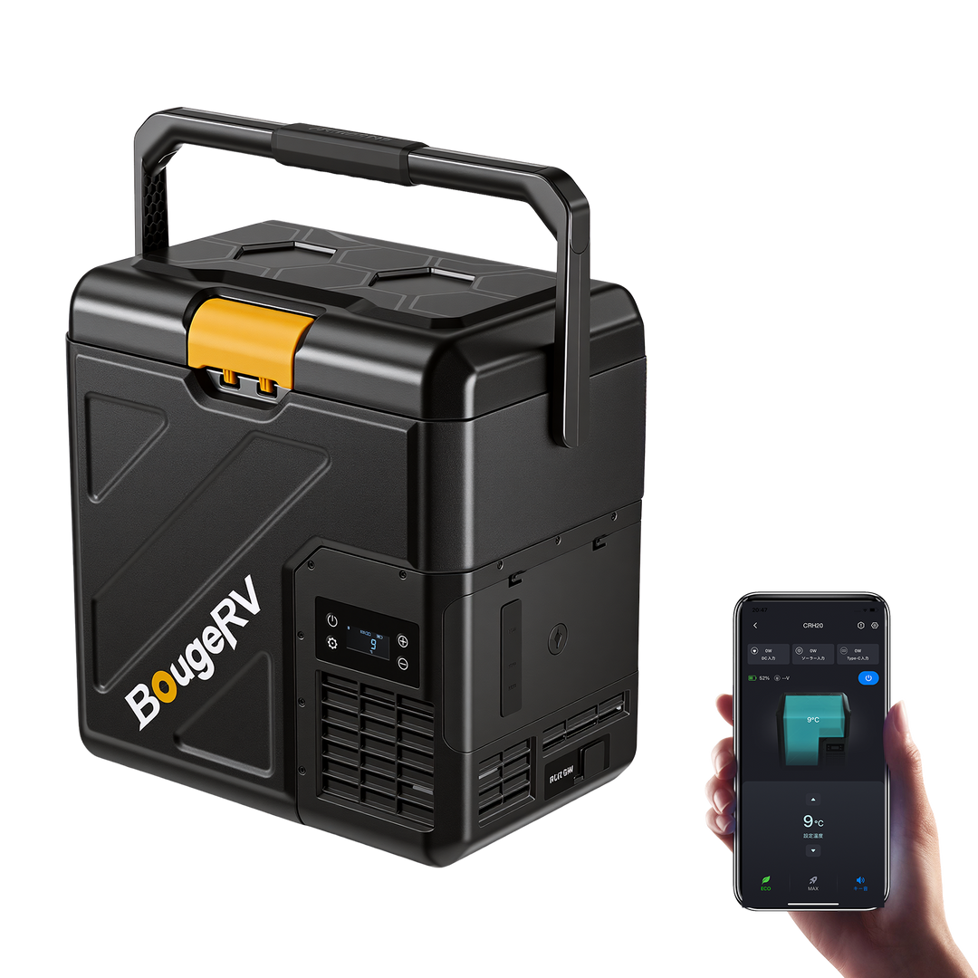 BougeRV New CRH20 20L 12V Portable Car Fridge with 240Wh Battery