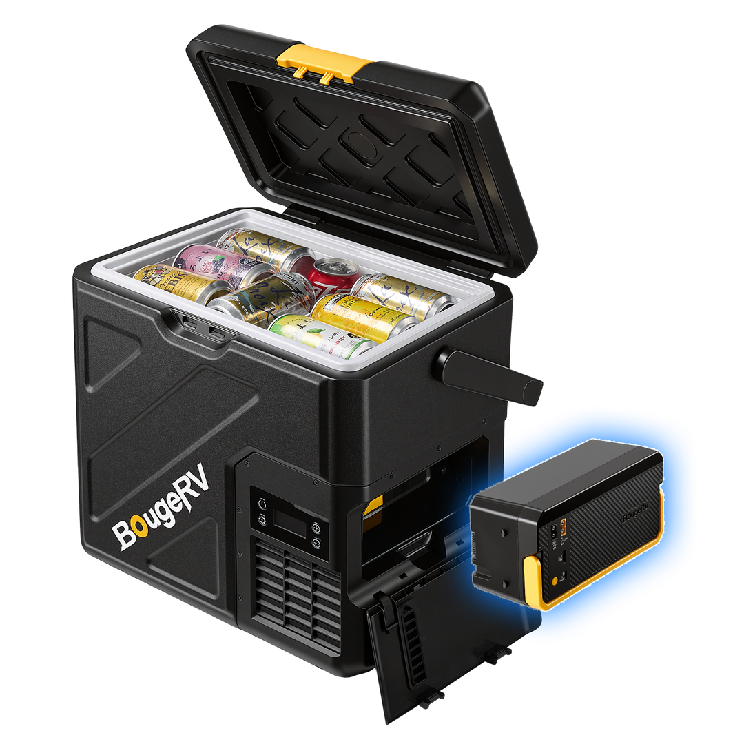 BougeRV New CRH20 20L 12V Portable Car Fridge with 240Wh Battery