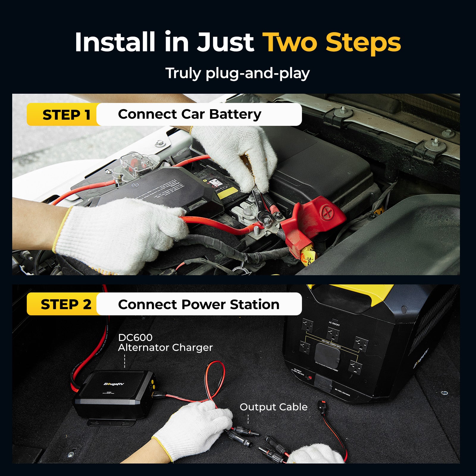 BougeRV DC600 オルタネーター充電器 BougeRV DC600 Alternator Charger for Power Station – BougeRV UK