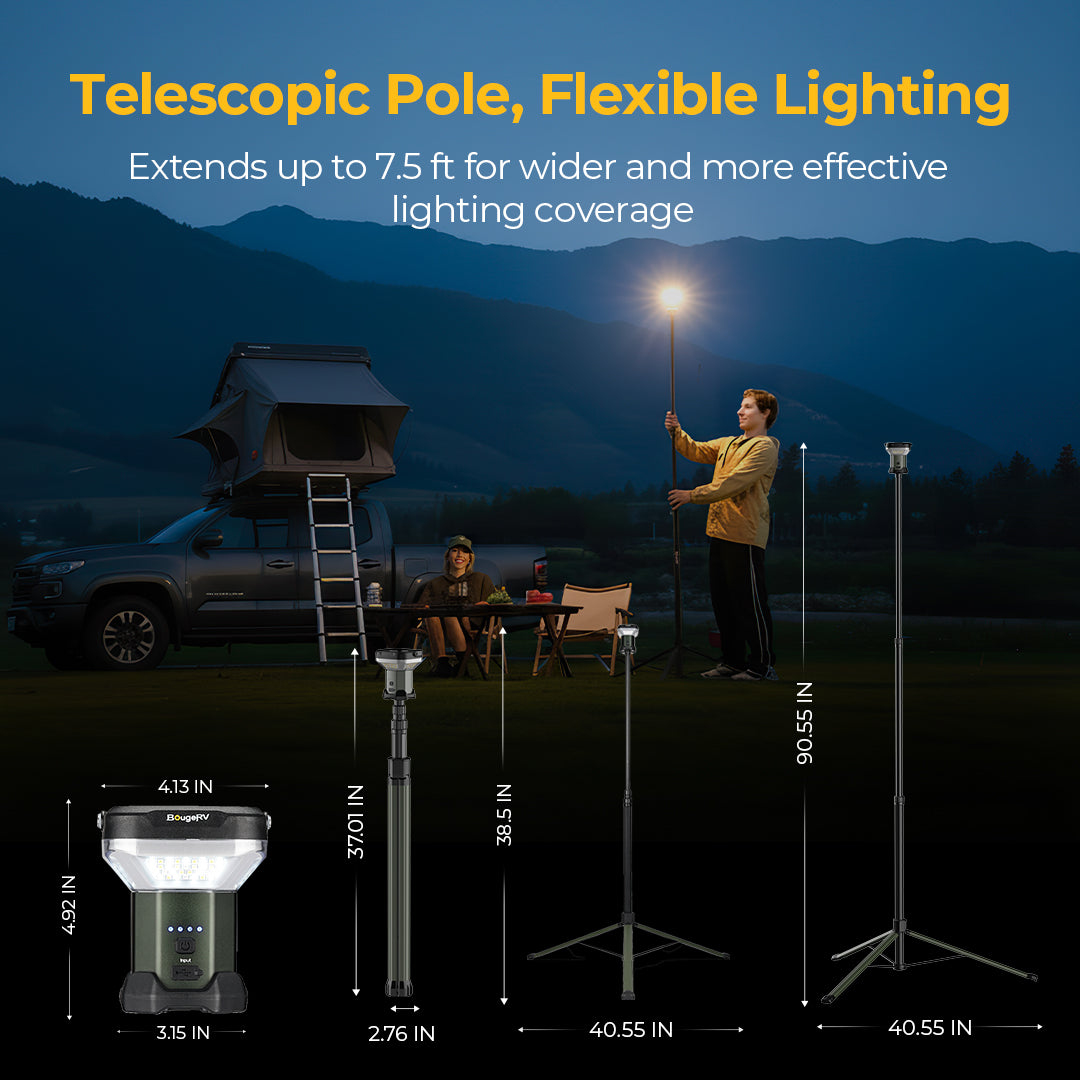 BougeRV Wide-Area Outdoor Camping Telescoping Light – BougeRV UK