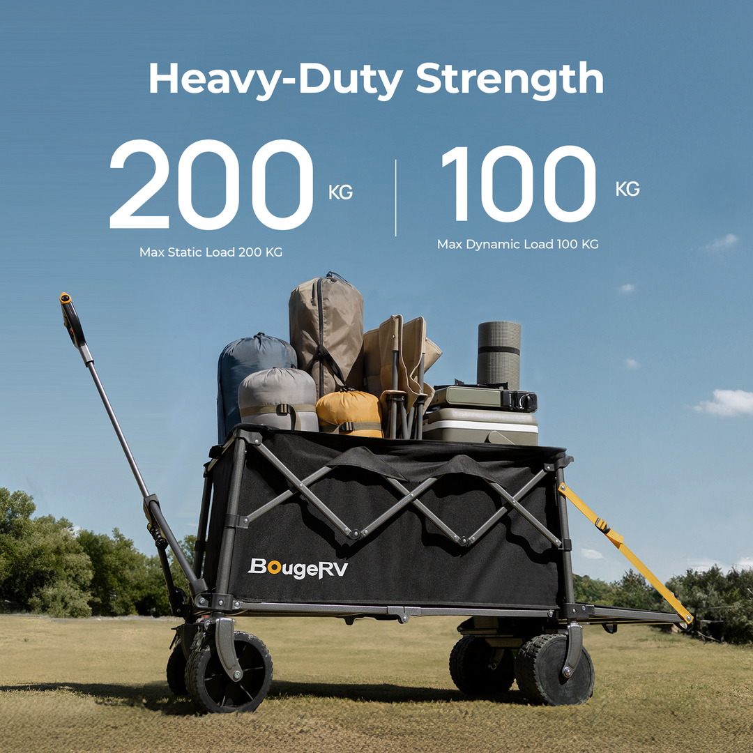 BougeRV Electric Foldable Utility Camping Wagon with Power Bank