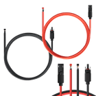 Solar Extension Cable with Extra Free Connectors(xx FT Red+xx FT Black)