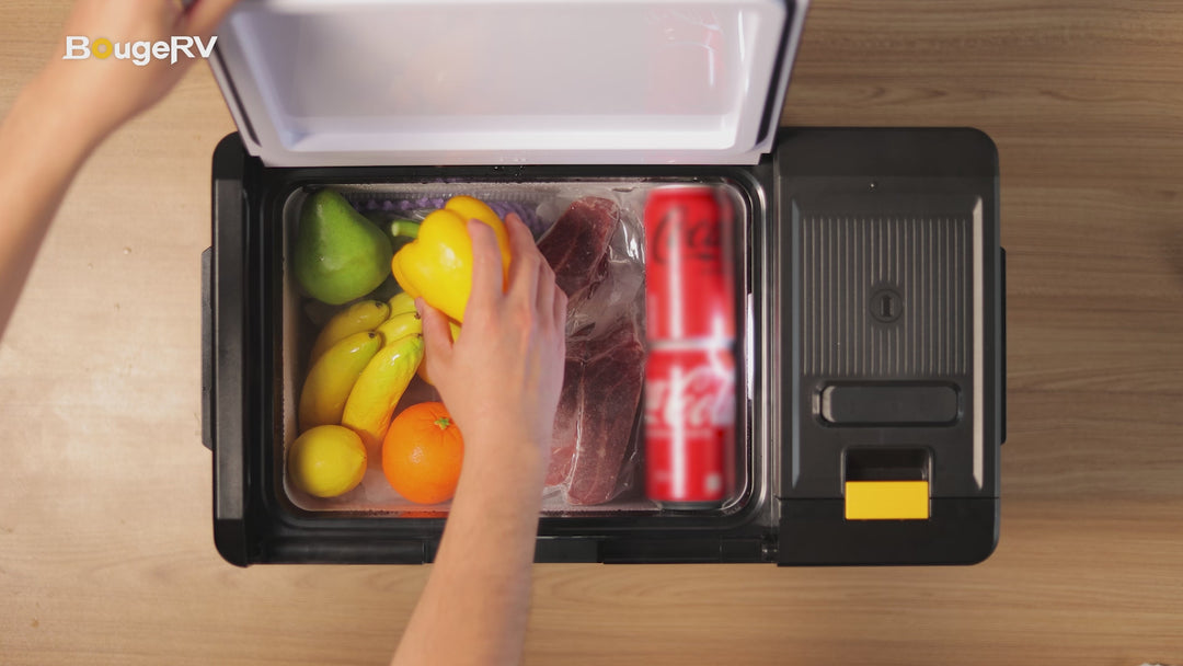 BougeRV New CRX3 28L 12V Portable Electric Cooler Fridge with 240Wh Battery